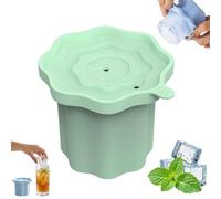Ice Cube Tray for Tumbler Cup, Hollow Cylinder ICES Cube Mold, Silicone Ice Cubes Tray for Water Bottle, Easy Fill and Release ICES Maker for Whiskey, Cocktail, Coffee, Juice (Green 1pcs)
