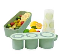 Ice Cube Tray Ice Mold for 20-30-40 oz Cup Silicone Hollow Cylinder Ice Mold with Lid and Bin for Chilling Drinks Coffee Juice Whiskey Simple Ice Maker for 20-30-40 oz Cups with Straws