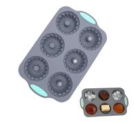 Ice Cube Tray, Ice Molds Silicone 6-Cavity Holiday Reusable Craft Supplies Wreath Ice Mold Freezer Tray for Freezer Chocolate Cake Dessert Food Baking Drinks Party Office Home Gift (D)