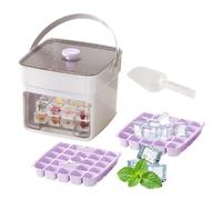 Ice Cube Tray - Ice Moulds with Handle, Push Lid Container, Whisky Ice Mould
