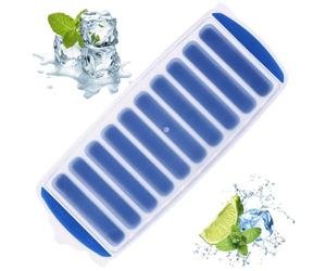 Ice Cube Tray, Long Ice Cube Tray with Lid, Water Bottle Ice Cube Tray with Silicone Bottom, Reusable Thin Ice Cube Tray Bottle Popsicle Cube Tray for Sports Drinks and Water Bottle Whiskey Cocktails