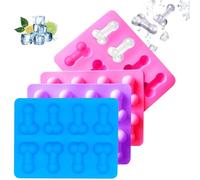 Ice Cube Tray, Pack of 3, Ice Cube Tray, Silicone, Funny Ice Cube Tray, Chocolate Mould for Jelly, Easy Release of Ice Cubes, Party, Bar