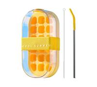 Ice Cube Tray | Portable Ice Maker with 18 Cubicle Press,Easy Release for Freezing Milk Cocktail Whiskey Coffee Soda Drinks Home Cafe Restaurant