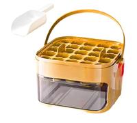 Ice Cube Tray, Pull-Out Ice Block Maker with Container and Lid, Easy Release Ice Cube Mould for Home, Dorm, Kitchen, Camping, Party, Drinks, Coffee
