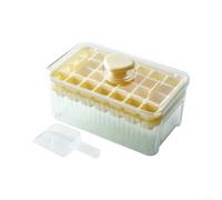 Ice Cube Tray Set with Lid 56pcs Stackable Silicone Moulds Easy Release for Freezer Whiskey Cocktails Green(yellow)