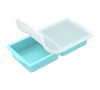 Ice Cube Tray Silicone Freezer Tray with Lid 2 Compartment Design for Soup | Freezer Meal Prep, Easy Release, Leak Resistant Lid, Space Saving Storage, 1000 ml Total, Freezer Microwave and Oven Safe
