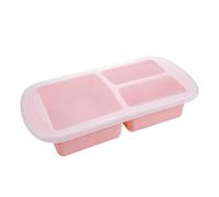 Ice Cube Tray Silicone Freezer Tray with Lid 3 Compartment Food Storage Container Freezer Tray for Ice Cubes Baby Food Meal Prep Microwave & Dishwasher