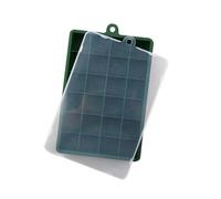 ice Cube Tray Silicone Ice Tray Square Box Auxiliary Food Puree Cheese Jelly Mold Bar Kitchen Tool Cocktail Cube(R Cover Dark Green)