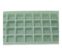 Ice Cube Tray Square Easy Release Ice Cube Tray Ice Cube Maker Mold with Ice Box Lid Ice Scoop Large Capacity ABS Material Stackable Design for Home Kitchen Bar (Fruit Green 1 Layer)