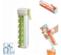 Ice Cube Tray, Square Ice Cube Mold,One Hand Press Ice Tray Mold with Handle, Single Handed Pressing Ice Maker, 6 Grid Big Ice Cube Tray Cup for Parties, Cocktails & Frozen Liquids (Green)