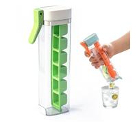 Ice Cube Tray, Square Ice Cube Mold,One Hand Press Ice-Tray Mold with Handle,Single Handed Pressing Ice-Maker,6 Grid Ice -Cube Tray Cup for Parties, Drinks, Cocktails & Frozen Liquids (Green)