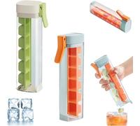 Ice Cube Tray, Square Ice Cube Mold,One Hand Press Ice Tray Mold with Handle, Single Handed Pressing Ice Maker, 6 Grid Big Ice Cube Tray Cup for Parties, Cocktails & Frozen Liquids (Mixed)