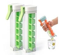 Ice Cube Tray, Square Ice Cube Mold,One Hand Press Ice-Tray Mold with Handle,Single Handed Pressing Ice-Maker,6 Grid Ice -Cube Tray Cup for Parties, Drinks, Cocktails & Frozen Liquids (Green*2)