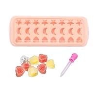 Ice Cube Tray Stars Moons Hearts Shape Silicone Whiskey Ice Ball Maker Ice Cube Mold with Lid Dropper ice Cube Trays