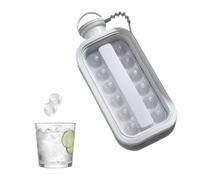 Ice Cube Tray with Lid, 1.2L Large Silicone Ice Cube Moulds for Freezer, 2-in-1 Hockey Mold & Pot, Perfect for Cocktails, Soups & Baby Food, Durable Plastic for Outdoor Picnics (Grey)