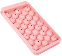 Ice Cube Tray with Lid, 33 Sphere Ice Cube Mold for Freezer, Stackable Round Ice Ball Maker Circle Ice Trays for Cocktails, Whiskey, Coffee, Drinks (Pink)