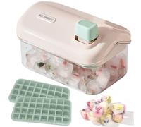 Ice Cube Tray with Lid and Bin,2025 New Small House Shape for Freezer with Removable Lid & Ice Scoop,Spill-Resistant Quick Filling Without Touching Ice Cube Mold for Whiskey Cocktail,Tea,Coffee