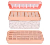 Ice Cube Tray with Lid and Bin, BPA Free Ice Maker for Freezer - 64 Grids Layerable Ice Cube Molds with Scoop & Container - Easy Release Ice Tray for Drinks, Cocktails, Whiskey, Mini Ice Cube Maker