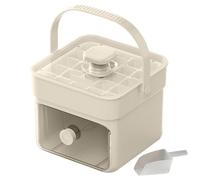 Ice Cube Tray with Lid, Portable Ice Maker, Easy Release Ice Cube Storage Box with Handle, Tongs & Basket, Reusable Ice Cube Maker for Home, Office & Bar (A-WH)