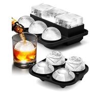 Ice Cube Tray with Lid, Silicone Ice Molds with Round, Square, Diamond, Rose, Large Ice Cube Mold for Whiskey, Bourbon, Cocktails, Easy Release BPA Free, Set of 2