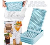 Ice Cube Trays, 104x4 PCS Ball Mold with Bin & Scoop, Ice Cube Molds, Tiny Tray Crushed Chilling Drinks Coffee Juice Cocktail, Ice Cube Trays for Freezer Blue