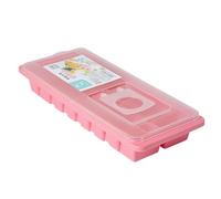 Ice Cube Trays 16 Lattice Plastic Reusable Ice Cube Tray Easy Refill Stackable(Pink 1)