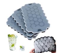 Ice Cube Trays,3 Pack Silicone Ice Cube Trays with Stackable Leak-Proof Lids,Food Grade Silicone Ice Cube Moulds,Easy Release,BPA Free,Makes Hexagonal Ice Cubes for Whisky,Chilled Drinks,Party,Gifts