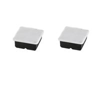 Ice Cube Trays 4/6/8 Grid Big Ice Tray Mold Silicone Cube Square DIY Maker(4 Grid- Black-2PCS)