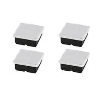 Ice Cube Trays 4/6/8 Grid Big Ice Tray Mold Silicone Cube Square DIY Maker(4 Grid- Black-4PCS)