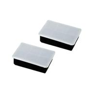 Ice Cube Trays 4/6/8 Grid Big Ice Tray Mold Silicone Cube Square DIY Maker(6 Grid- Black-2PCS)