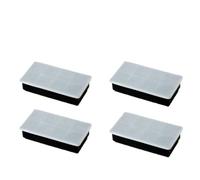 Ice Cube Trays 4/6/8 Grid Big Ice Tray Mold Silicone Cube Square DIY Maker(8 Grid- Black-4PCS)