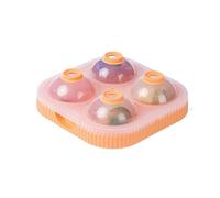 Ice Cube Trays 4 Grid Ice Ball Maker Large Dia 6.5cm Big Mold Tray(Orange)