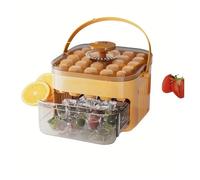 Ice Cube Trays 50 Grid Handheld Press Type Ice Cube Mold Double-Layer Design(Orange)