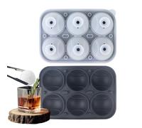 Ice Cube Trays for Cocktails, Flexible Baseball Mould, Easy Release and Removal, 6 Compartments, Cocktail Ice Cube Maker Bowl, for Coffee, Whiskey, Beer, Father's Day, Party, Family Party and Picnic