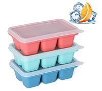 Ice Cube Trays for Freezer 3 Pack - Mini Ice Cube Trays with Lid & Easy-Release Silicone Bottom, Stackable Small Ice Cube Molds for Mini Fridge/Travel/Dorm Freezer