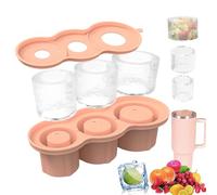 Ice Cube Trays for Stanley Tumbler Cup, Silicone Ice Cube Mold with Lid and Bin,3pcs Ice Cube Trays for Freezer, Ice Drink, Juice, Whiskey, Coffee, Cocktails, Stanley Cup Accessories (Pink)
