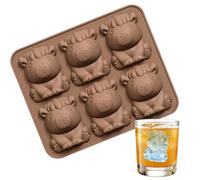 Ice Cube Trays for the Freezer, Food-Safe Capybara Mould, Easy Demould, Cute Ice Cube Tray with 6 Compartments, for Whisky, Cocktails, Cold Drinks at Family Parties, Coffee, Beer