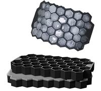 Ice Cube Trays, Jisile 2 Pack Silicone Ice Cube Molds with Lids, Easy-Release and Flexible 74-Ice Trays BPA Free, for Whiskey Cocktail, Stackable and Safe Ice Cube Molds