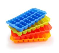 Ice Cube Trays Silicone 4 Pack Rectangular Ice Cube Tray Ice Cube Moulds Set Premium Quality Soft Silicone ray with 14 Cubes Capacity - Assorted Color