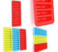 Ice Cube Trays with Easy Push Pop Out Narrow Ice Stick Cubes Assorted Color Silicone Bottom Ice Stick Tray/Jelly Chocolate Maker Silicone Mould Ice Tray (10 Ice Cube tra -Rectangular)