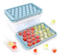 Ice Cube Trays with Lids for Freezer, 66 Sphere Ice Cube Tray with Bin Easy Release for Iced Coffee or Ice Drinks, Ice Tray with Ice Scoop Ice Cube Mold for Reusable Ice Cubes for Ice Bucket