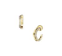 Ice Cube Yellow Gold & Diamond Hoop Earring
