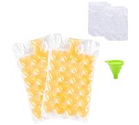 Ice Cubes Disposable Ice Cube Bags - 100 PCS Heart Ice Cube Mold Trays Self-Seal Faster Freezing Maker for Whiskey Cocktails Drinks Kitchen BBQ Parties and Travel(Transparent, with 1 funnels)