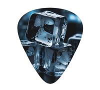 Ice cubes printed guitar picks, 12-piece set with thin, medium, and thick styles, comes with a storage case