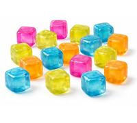 Ice Cubes Reusable Plastic Ice Cubes Multi Colored Moulds Frozen Cold Chilled Cube Disposable Fast Freezing Non Fuss Easy To Use And Store Cubes For Drinks Whiskey Cocktails Parties & BBQ (Pack Of 20)