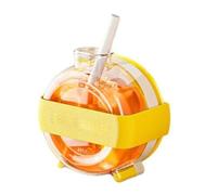 Ice Cubes Shape and Drinking Cup - 300ml Leakproof Ice Water Bottle with Straw - Shape for Candy in Freezer Pocket for Soft Drinks Picnic Camping Car