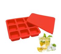 Ice Cubes Tray | 9 Cavity Reusable Silicone Gadgets with Lid | Ice Cubes Maker | for Whiskey Coffee Kitchen Parties Drinking Food Bar Camping Chocolate Candy Fruit