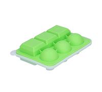 Ice Cubes Tray Silicone 6 Grid Ice Tray with Funnel Design for Coffee Cocktail Whiskey Bars Restaurants Light Green 18.9x14.5x5.8cm