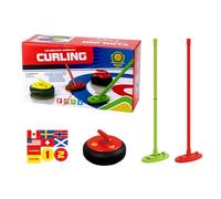 Ice Curling Game Set - Professional Premium Interesting Toy Electric Light Brush Parent-Child Team Develop Children's Creativity Thinking Skills Indoor Sports Activity Simulated Co
