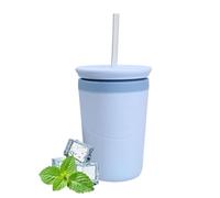 Ice Cylinder | with Lid & Straw Easy Release Effortless Press-Type Silicone,Healthy and Fresh Solution Drinks Cocktails Ice Bucket,for Whiskey Bourbon Soda Party Home RV